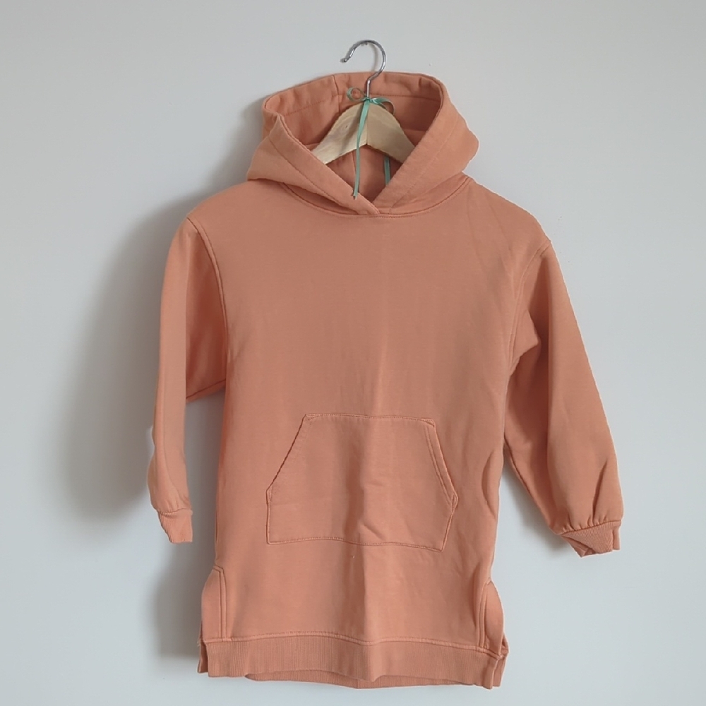 Zara Kids Coral Sweatshirt Hoodie Dress
